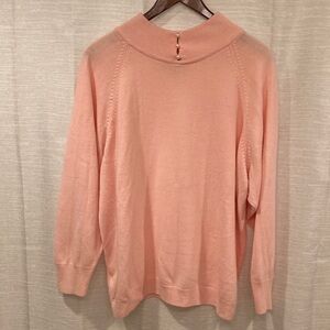 Women’s 22/24 Vintage Girlhoodcore Pink Brushed Acrylic Mock Turtleneck Sweater
